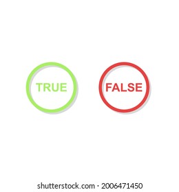True and False icons. Vector illustration in flat design