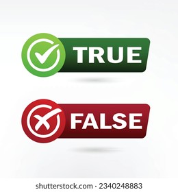 Ilustración de icono de etiqueta adhesiva True y False