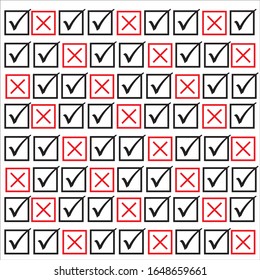 true false marks of black and red color on a white background vector