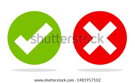 True and false symbols accept rejected for evaluation. Vector Simple and modern style.