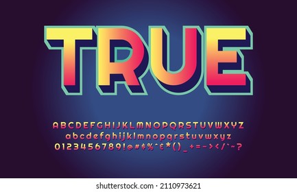 True fonts design file eps 10