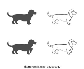 true friend to man
basset in different poses on an isolated background