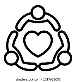 True friends icon. Outline true friends vector icon for web design isolated on white background