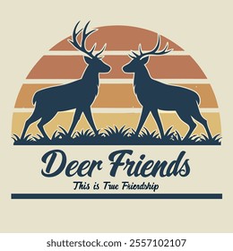 True Friendship Deer Silhouette Vintage