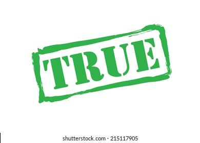 TRUE green rubber stamp vector over a white background.