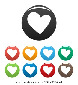 True heart icon. Simple illustration of true heart vector icons set color isolated on white