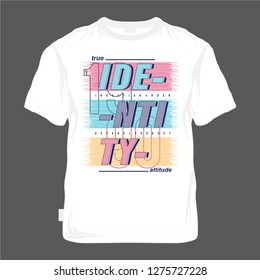 true identity text frame graphic design for t shirt printing product