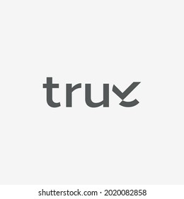 True letters logo design. vector icon illustration inspiration. initial e like check symbol. using hidden message or hidden meaning logos