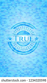 True light blue emblem with mosaic background
