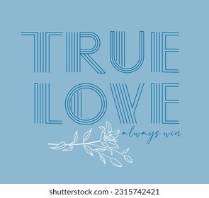 Premium Vector  True love hand lettering with a doodle heart