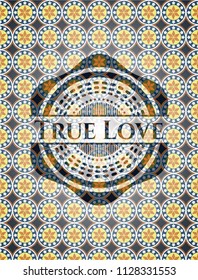 True Love arabic badge. Arabesque decoration.