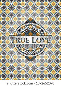 True Love arabic style emblem. Arabesque decoration.