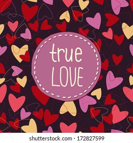 True Love Background With Hearts