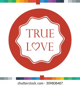 True love badge icon.