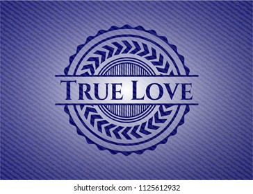 True Love badge with jean texture