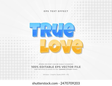 True Love Blau und Gelb Farbverlauf editierbarer Texteffekt