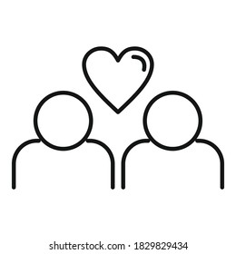 True love couple icon. Outline true love couple vector icon for web design isolated on white background