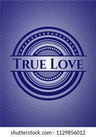 True Love emblem with jean texture