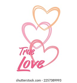 True Love heart abstract,Graphic design print t-shirts fashion of valentine day,vector,poster,card