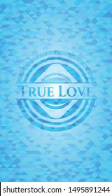 True Love light blue mosaic emblem