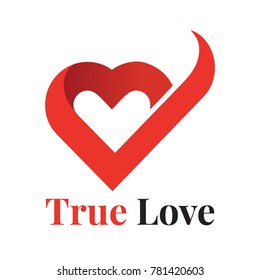 True love logo,Heart symbol logo icon design template elements,Valentines Day and wedding design.