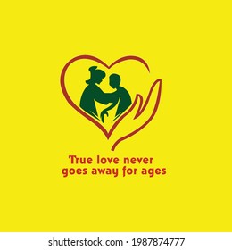 True love never goes away for ages vector logo