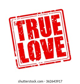 True love red stamp text on white