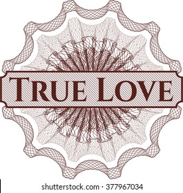 True Love rosette or money style emblem