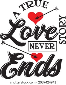 True Love vector valentine tshirt design