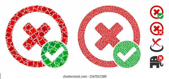 True negative composition of humpy pieces in various sizes and color tints, based on true negative icon. Vector humpy pieces are combined into collage. True negative icons collage with dotted pattern.