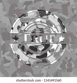 True on grey camouflaged pattern