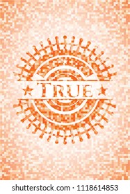 True orange mosaic emblem