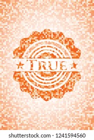 True orange mosaic emblem with background