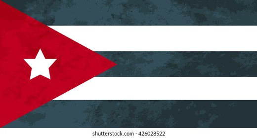 True proportions Cuba flag with grunge texture