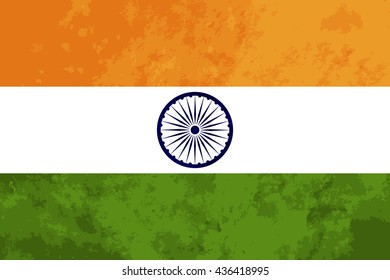 True proportions India flag with grunge texture