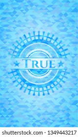 True realistic sky blue mosaic emblem