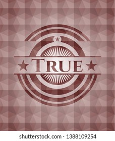 True red badge with geometric background. Seamless.