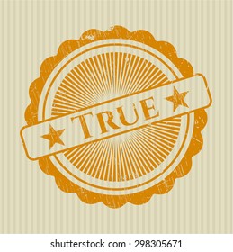 True rubber grunge stamp