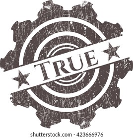 True rubber grunge stamp
