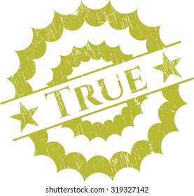 True rubber stamp with grunge texture