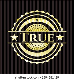 True shiny badge. Vector Illustration. Detailed.