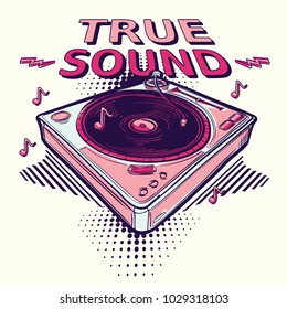 True sound - funky decorative music design with turntable