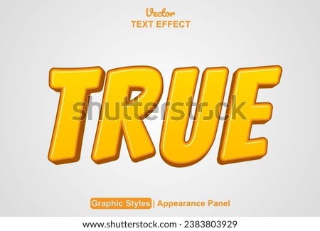 true text effect with fun style and editable orange color