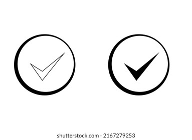 true tick sign icon vector set 