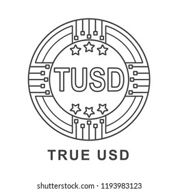 true usd coin TUSD Cryptocurrency  icon outline