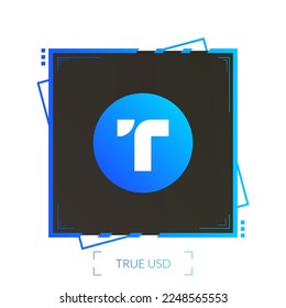 True USD cryptocurrency colorful logo design template. Isolated on white background. Vector illustration.