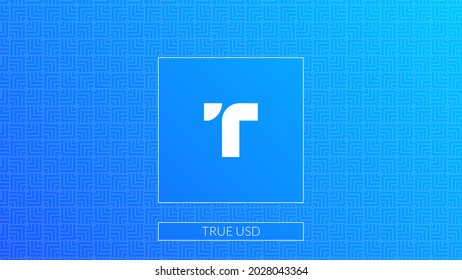True USD cryptocurrency logo isolated on gradient pattern background.