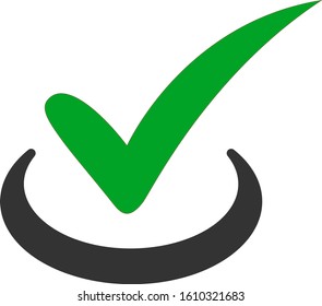 True vector icon. Flat True symbol is isolated on a white background.