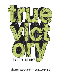 true victory typography for print t shirt