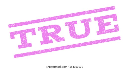 True watermark stamp. Text caption between parallel lines with grunge design style. Rubber seal stamp with dirty texture. Vector violet color ink imprint on a white background.